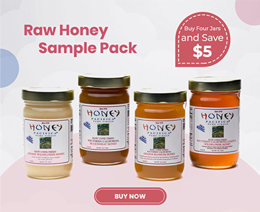 Four Raw Honey Jars